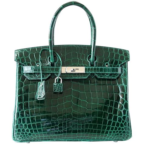 green birkin bag price|hermes green crocodile bag.